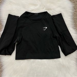 GYMSHARK Vital Seamless Crop Top, Black size Small